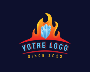 Frosty - Fire Ice Heating Cooling logo design