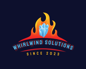 Whirlwind - Fire Ice Heating Cooling logo design