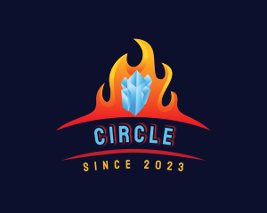 Cooling - Fire Ice Heating Cooling logo design