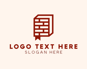Online Tutorial - Brick Book Learning logo design