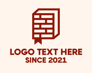 Brick - Brick Book Bookstore logo design