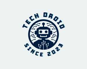 Droid - Tech Robot Circuit logo design