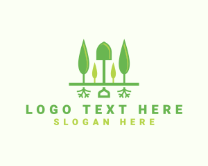 Lawn - Landscaping Shovel Trees logo design