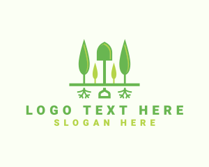 Landscaping Shovel Trees Logo