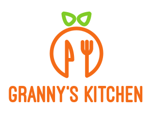 Orange Knife & Fork logo design