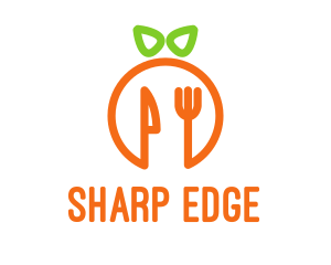 Knife - Orange Knife & Fork logo design