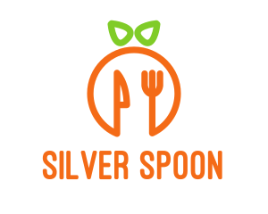 Fork - Orange Knife & Fork logo design