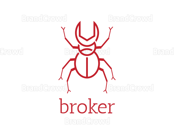 Wrench Beetle Insect Logo