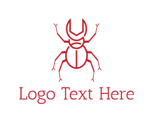 Red Insect - Wrench Beetle Insect logo design