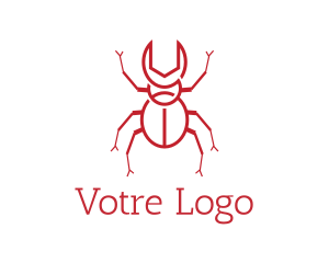 Red Robot - Wrench Beetle Insect logo design