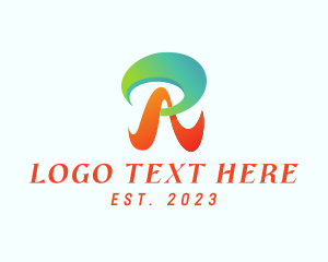 Retro - Modern Swoosh Letter R logo design