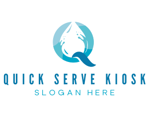 Blue Drop Letter Q logo design