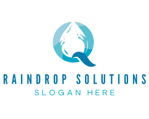 Drop - Blue Drop Letter Q logo design