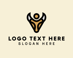 Native - Wild Bull Horns logo design