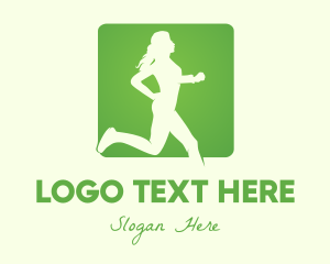 Physical Training - Green Jogging Woman logo design