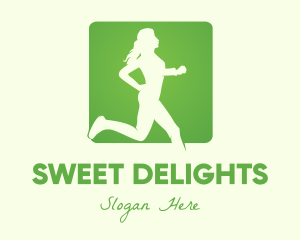 Green Jogging Woman Logo