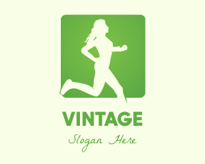 Green Jogging Woman Logo