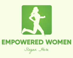 Green Jogging Woman logo design