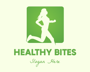 Green Jogging Woman logo design