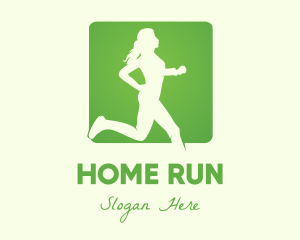 Green Jogging Woman logo design