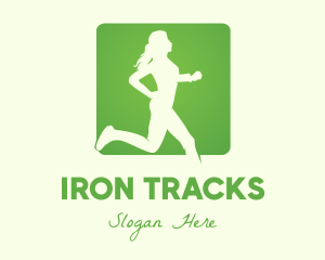 Green Jogging Woman logo design