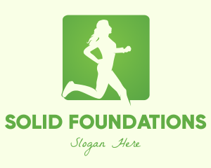 Sport - Green Jogging Woman logo design