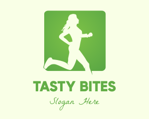 Icon - Green Jogging Woman logo design