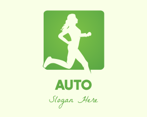 Fit - Green Jogging Woman logo design