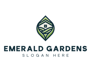 Landscaper Home Lawn Gardener logo design