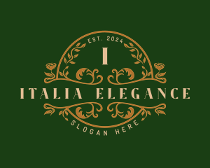 Elegant Floral Wreath logo design