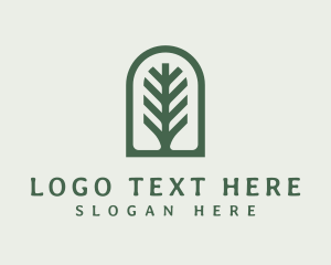 Woods - Pine Tree Leaf logo design