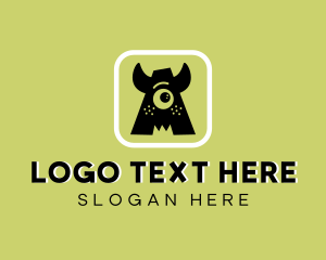 Kooky - Letter A Monster logo design