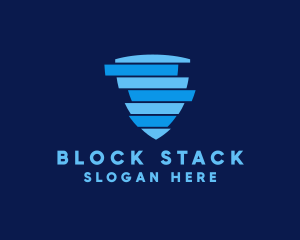 Data Stack Shield  logo design