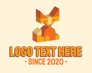 Coyote - 3d Geometric Fox logo design