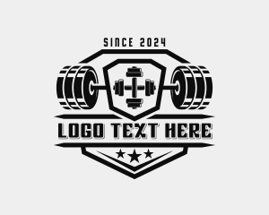 Bodybuilder - Dumbbell Weightlifting Workout logo design