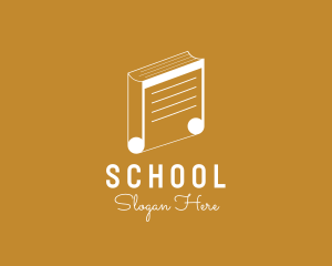 Music School Book logo design