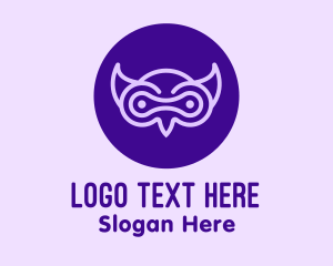 Wisdom - Modern Purple Owl logo design