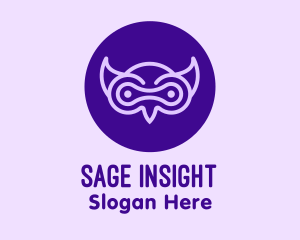 Wisdom - Modern Purple Owl logo design