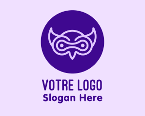 Purple - Modern Purple Owl logo design