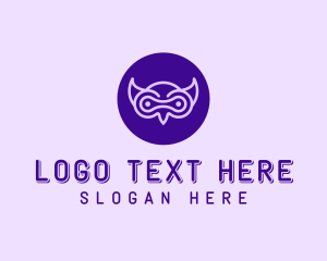 Modern Purple Owl logo design