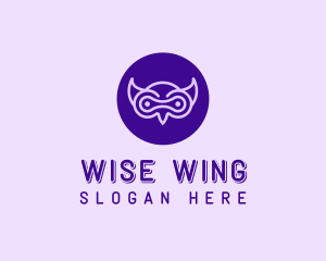 Modern Purple Owl logo design