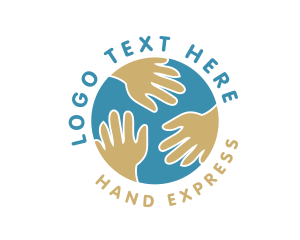Charity World Hand logo design