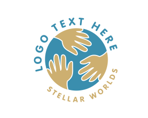 Charity World Hand logo design