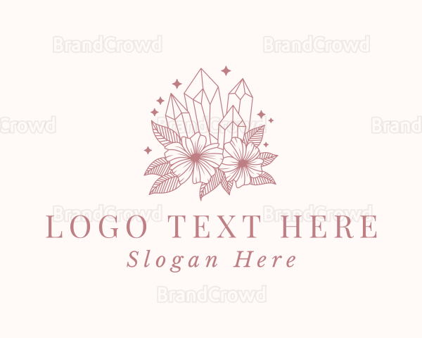 Floral Sparkle Gemstone Logo