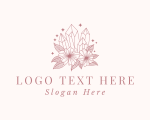 Floral Sparkle Gemstone Logo