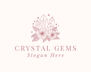 Floral Sparkle Gemstone logo design