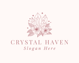 Floral Sparkle Gemstone logo design