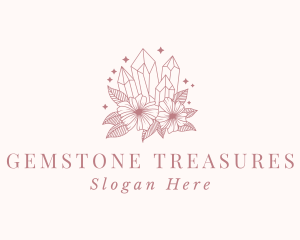 Floral Sparkle Gemstone logo design