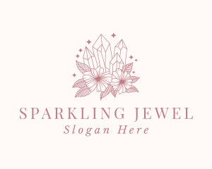 Floral Sparkle Gemstone logo design