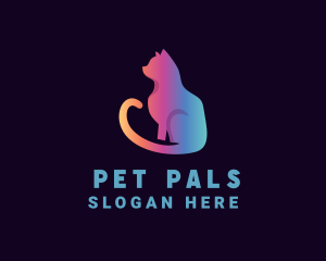 Gradient Cat Pet logo design